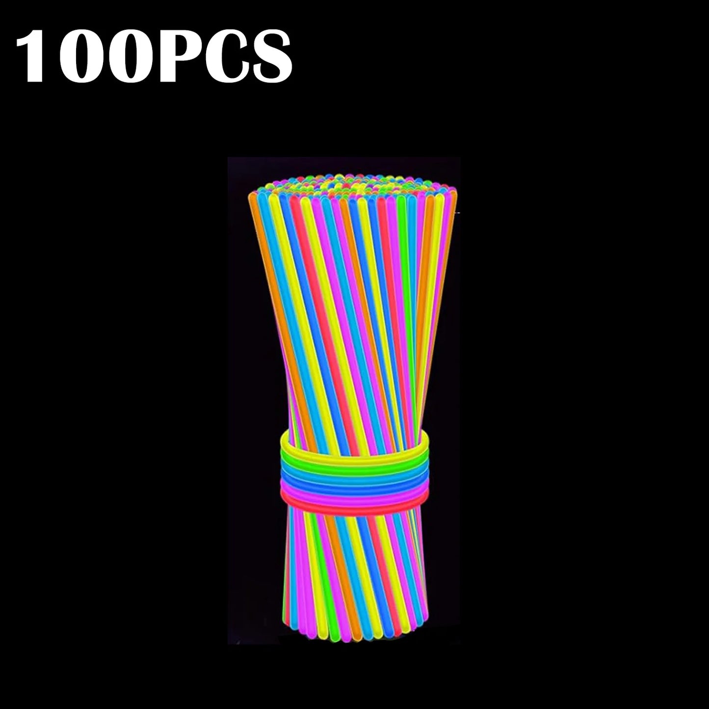 Bunte Leuchtstäbe für Armbänder Halsketten und Partys 100 Stück