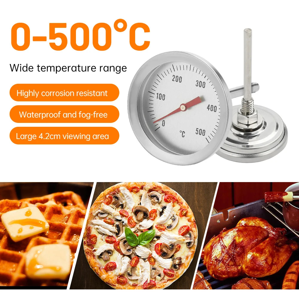 Edelstahl Ofenthermometer mit Sonde für Innen- und Außentemperatur
