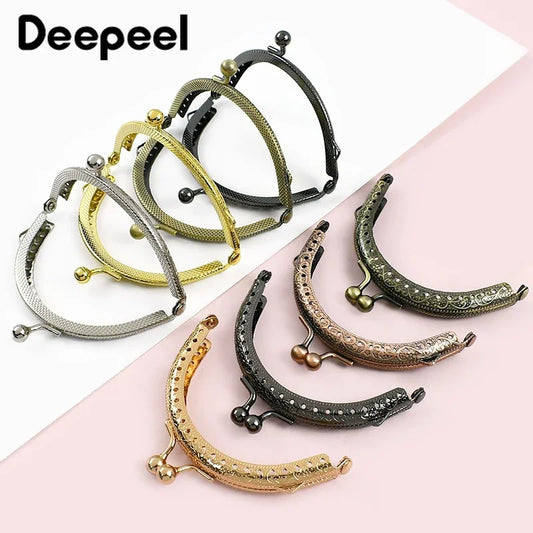 Elegante Metall-Taschengriffe 85 mm mit Kussverschluss, 5 oder 10 Stück