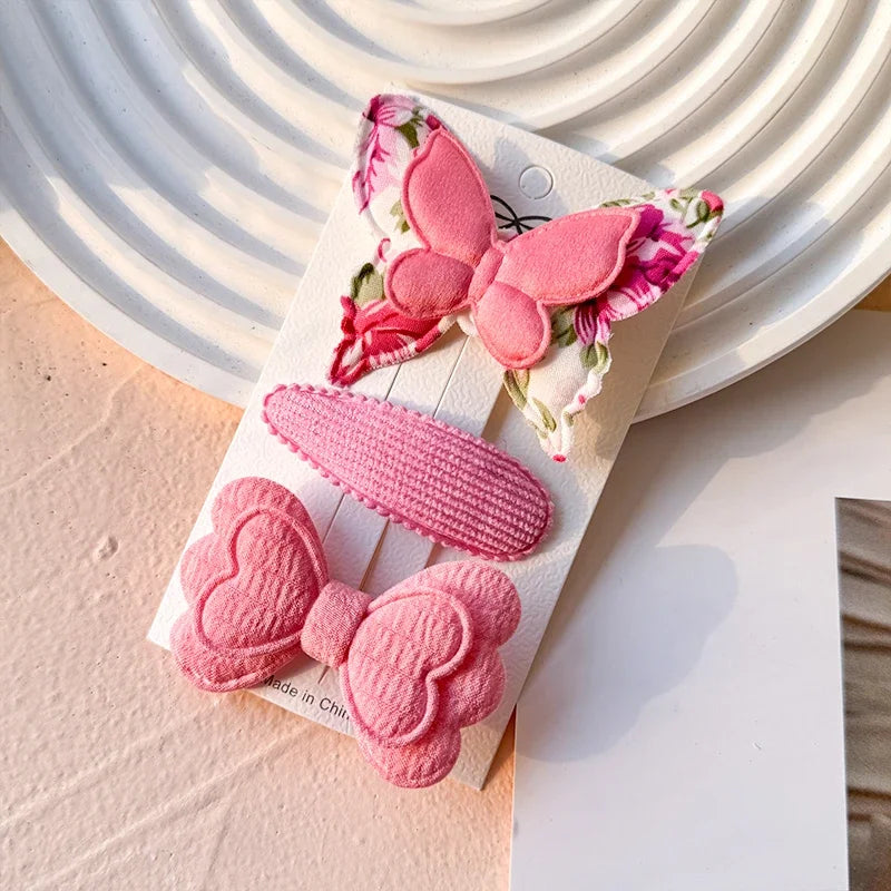 Bunte Doppel-Schicht Schmetterling Haar Clips für Mädchen
