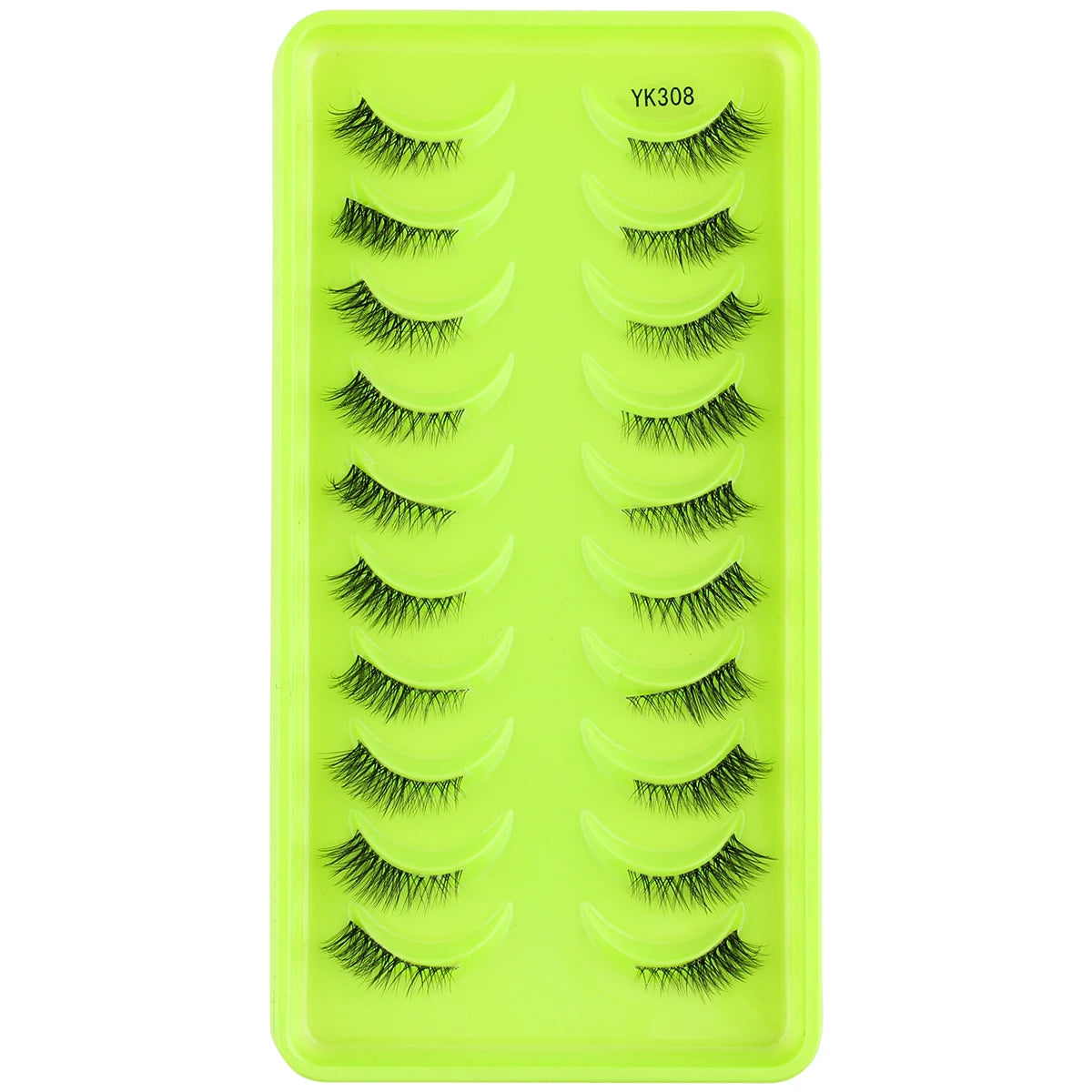 Natürliche, dramatische Katzenaugen-Wimpern – 3 oder 10 Paar halbe Wimpern schwarz