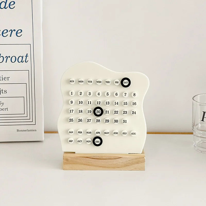 Montessori Holz Kalender: Einstellbar, nachhaltig - stilvoll für Büro - Zuhause