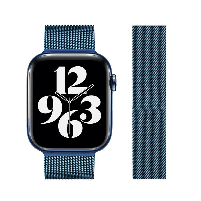 Edelstahl Mesh-Metallarmband mit Magnetverschluss für Smartwatches 38-49 mm