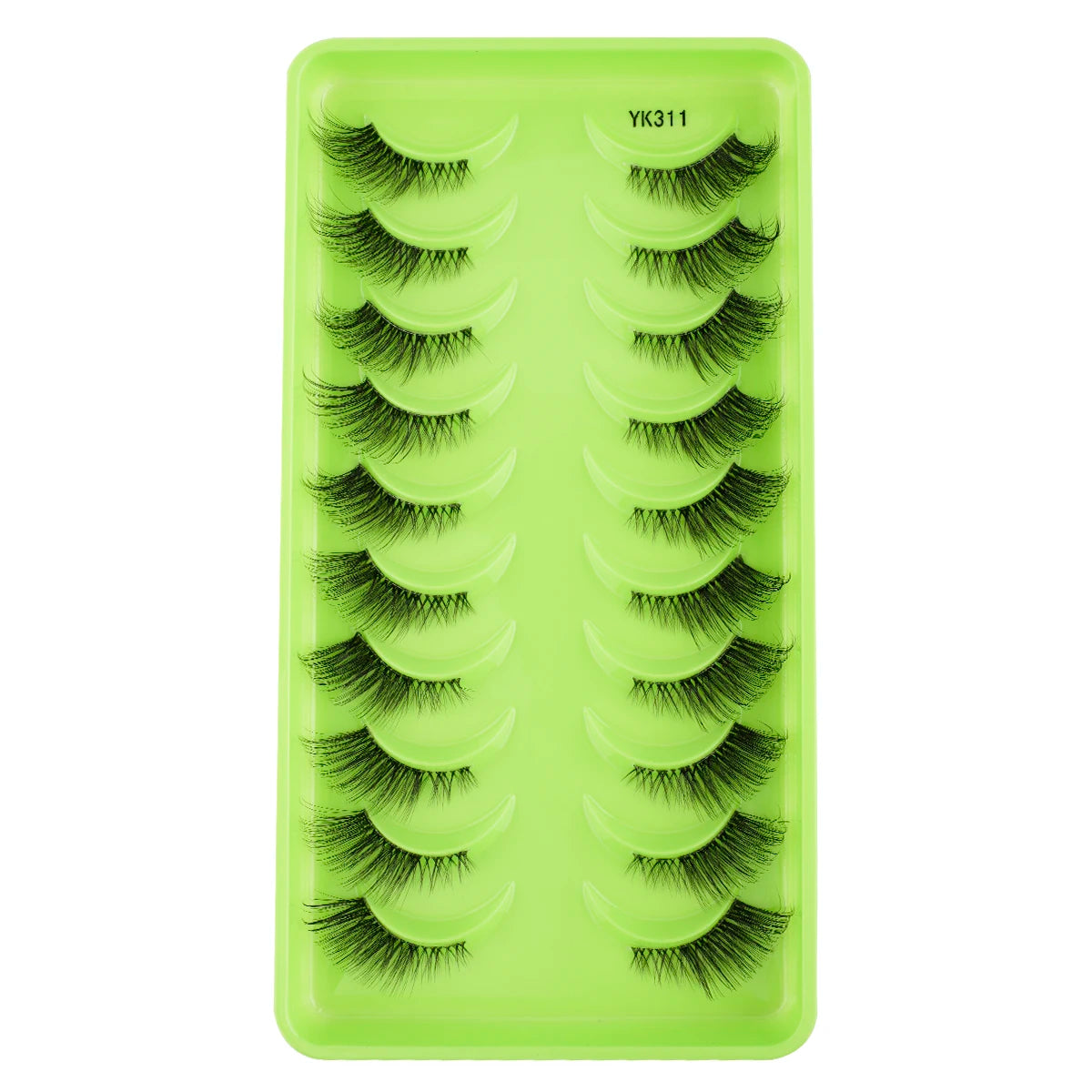 Natürliche, dramatische Katzenaugen-Wimpern – 3 oder 10 Paar halbe Wimpern schwarz