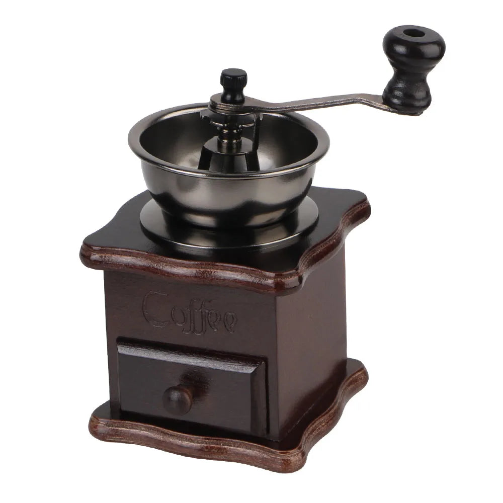 Holz Mini Retro Stil manuelle Kaffeemühle mit Edelstahlgriff und Keramikmahlwerk