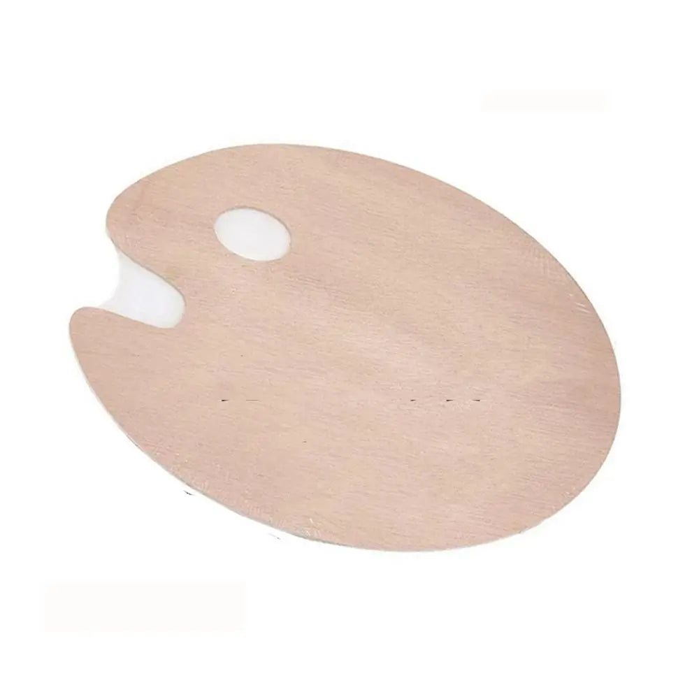 Robuste Holzfarbpalette mit Nylonpinseln – 2 Größen - Daumenhalter für Komfort