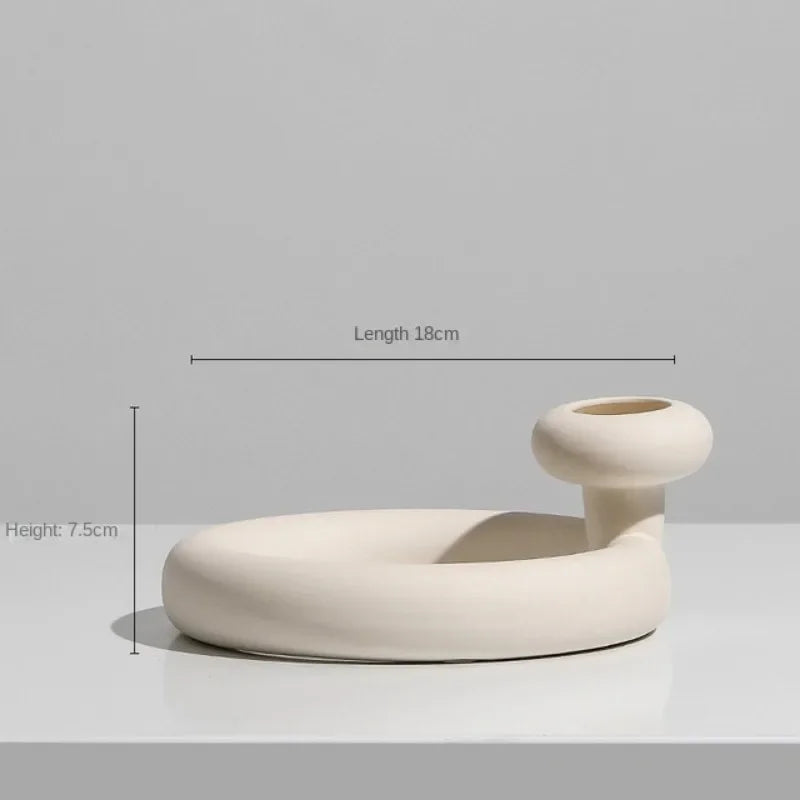 Moderne einfache Keramik Kunst Vase mit getrockneten Blumenarrangement
