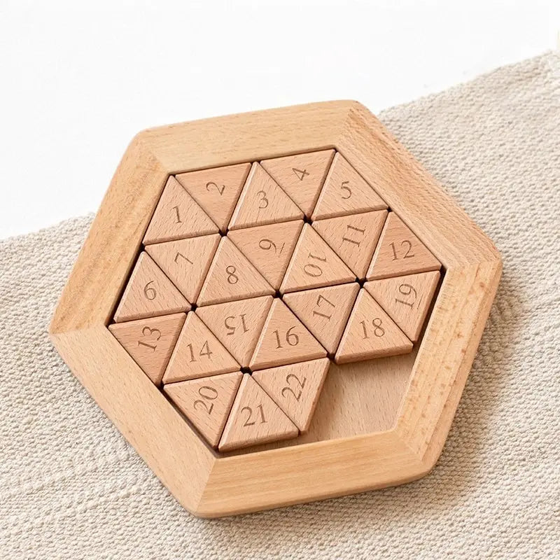 Holz Sechseck Klotski Puzzle als intelligentes Denkspielzeug für Kinder