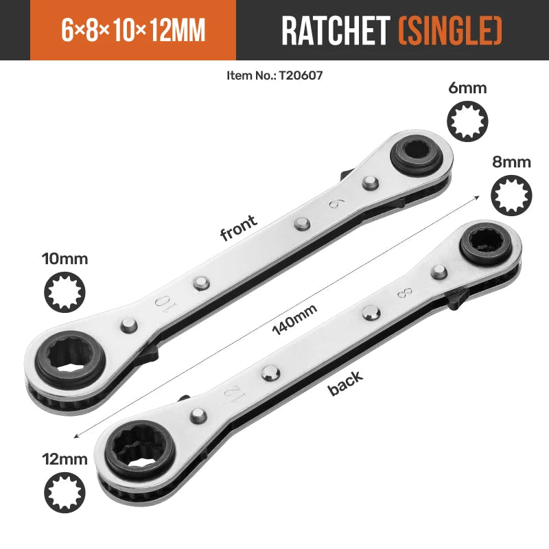 Vielseitiger Ratschen-Steckschlüssel | 4-in-1 Teleskop-Design aus CR-V Stahl
