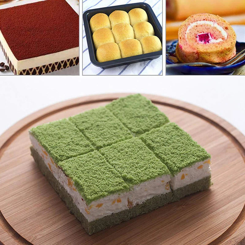 Premium Carbonstahl Kuchenform Set quadratisch 9,5x7 - 8x8 Zoll