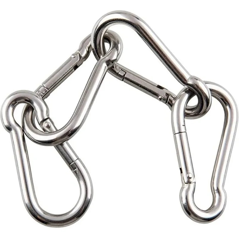 4er-Pack Edelstahl Karabinerhaken 1,6 Zoll mit Feder für Outdoor Nutzung