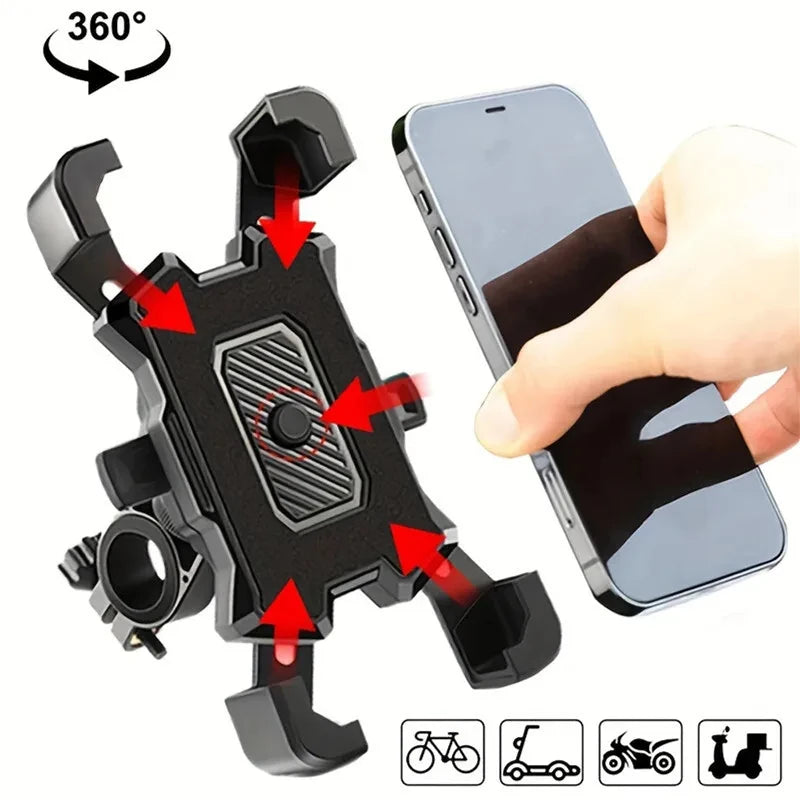 Sichere - robuste Fahrrad Telefonhalterung für Rohre 1,7–3 cm, 4 Farben, bis 500g