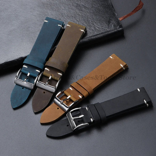 Hochwertiges Leder Uhrenarmband Braun Vintage für Uhren 18-22mm