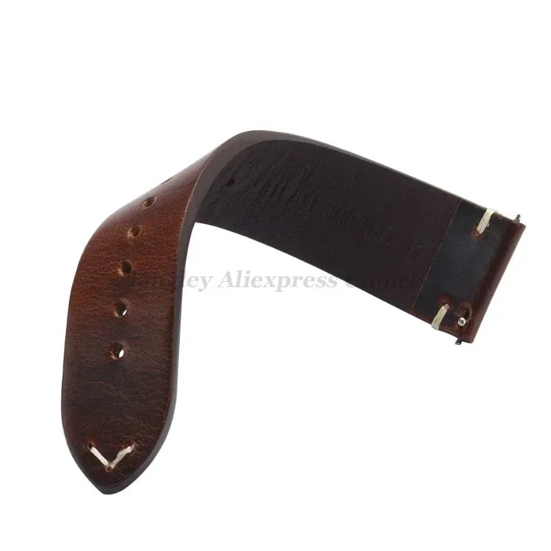 Echtleder Uhrenarmband Vintage 18-24mm mit Schnellverschluss und Edelstahl