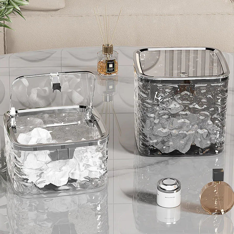 Mini-Mülleimer für Arbeitsplatte mit Pressdeckel in Gletschermuster