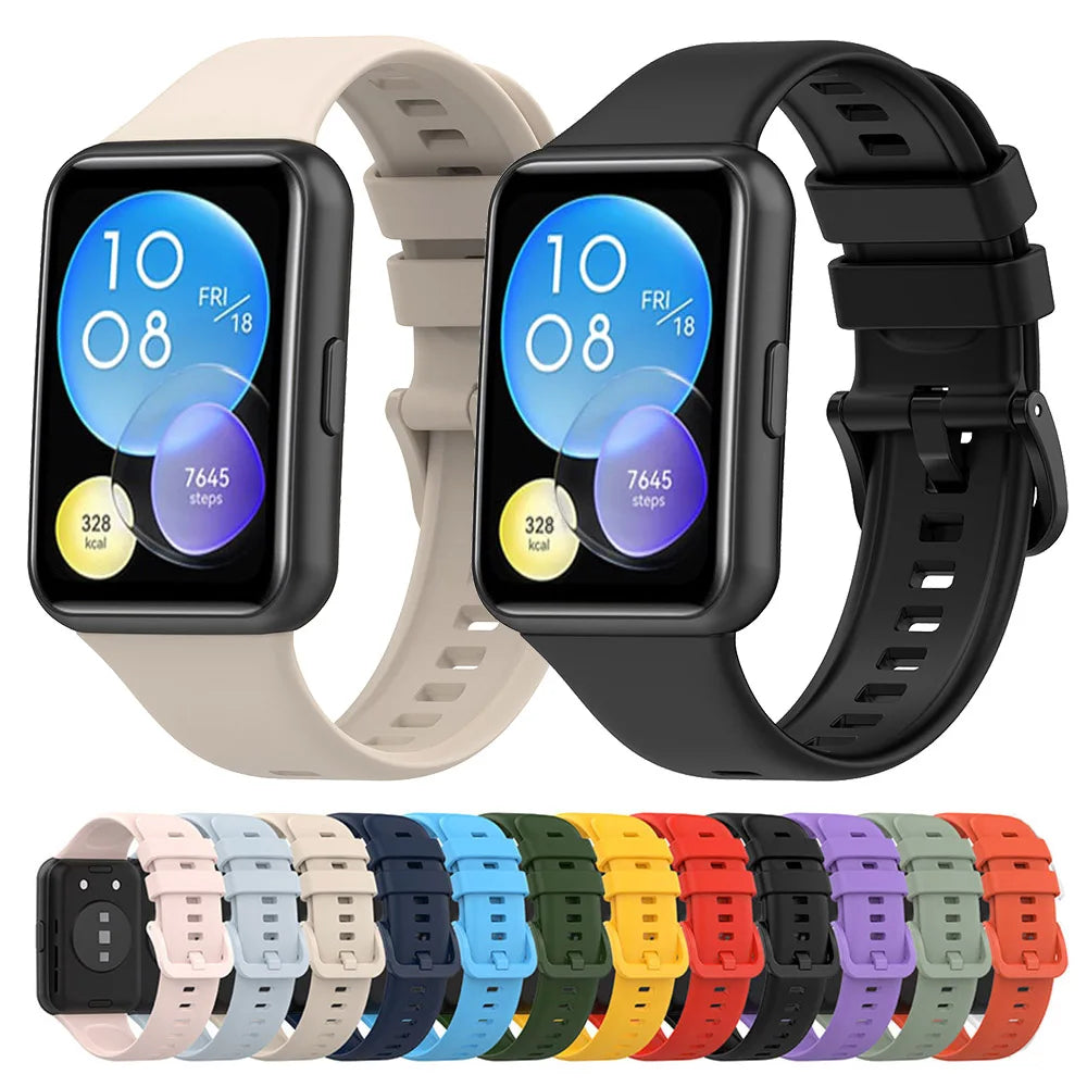 Flexibles Silikonarmband - transparente TPU-Hülle – Ersatz für Huawei Watch Fit 2