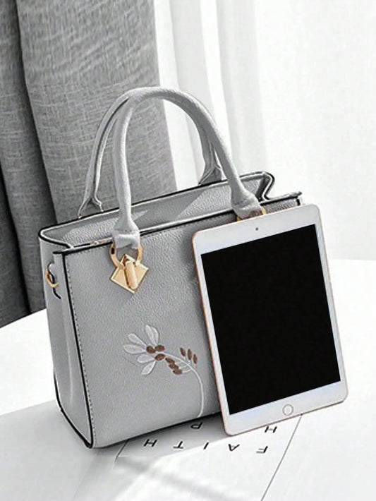 Modische bestickte Umhängetasche mit großem Fassungsvermögen für Damen