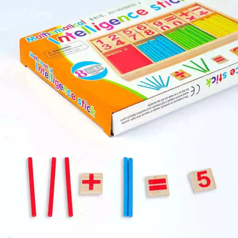 Spielerisch Mathe lernen: Holz-Zählstäbe Montessori-Lernbox für 3-6 Jahre
