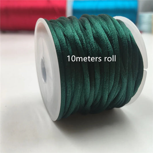 2mm Satinband geflochten Seide Makramee Seil für DIY Armbänder