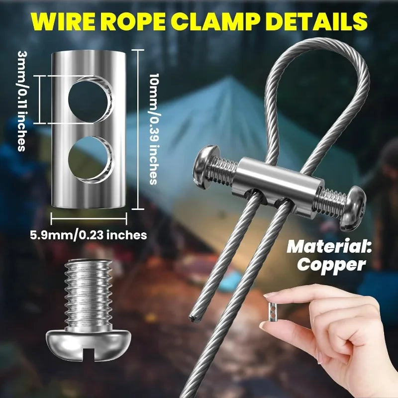 Robuste Kupfer Drahtseilklemmen mit Doppel-Loch – Set 10–100 Stück sichern schnell