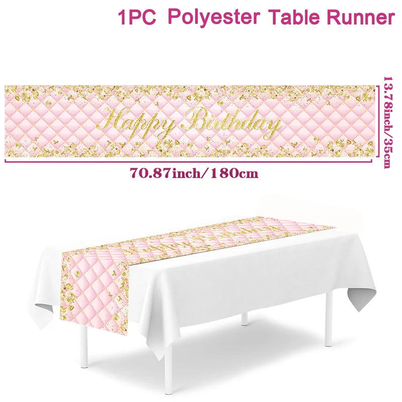 Schwarz Gold Tischläufer 180x35cm für 21. 30. 50. Geburtstag Hochzeit Party Deko
