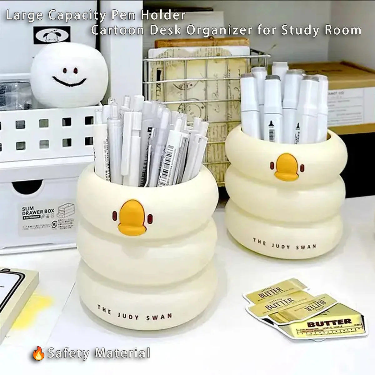 Cartoon Stift Organizer großer Kunststoff Stifthalter multifunktional rund