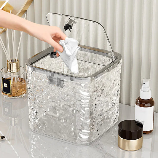 Mini-Mülleimer für Arbeitsplatte mit Pressdeckel in Gletschermuster