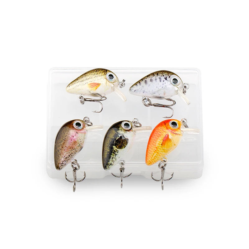 5 Mini Schwimmköder 3cm 1,5g Wobbler Köder für Süßwasser Angeln