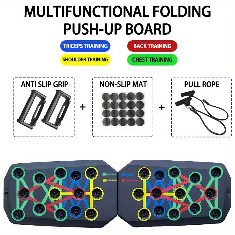 Multifunktionales Push-up-Board-Set faltbar mit rutschfestem Griff für effektives Training