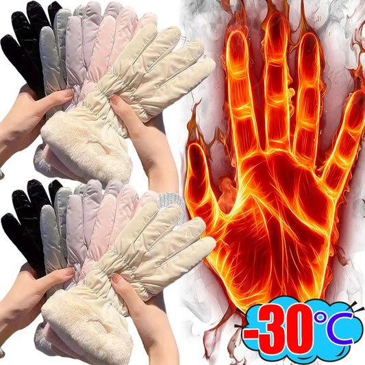 Winddichte wasserdichte Winterhandschuhe mit Touchscreen und Fleece
