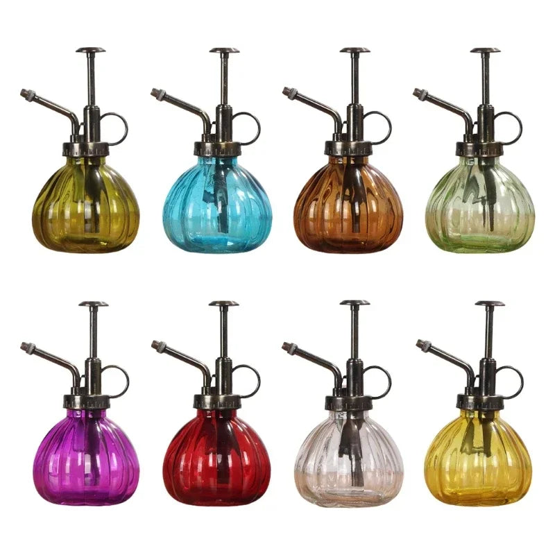 Vintage Glas Gießkanne mit Luftdruck-Spray für Garten und Haushalt