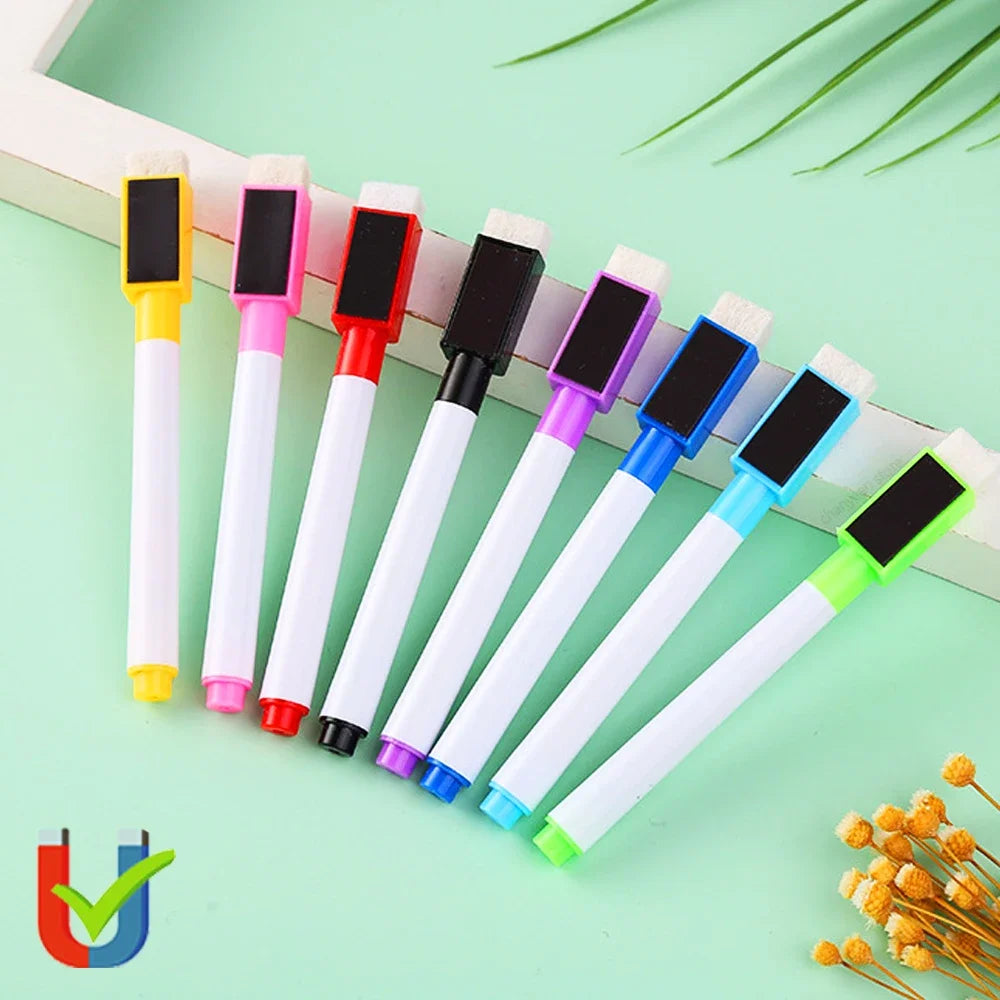 Magnetische Whiteboard-Stifte 4/8er Set – Löschbar, farbig - platzsparend
