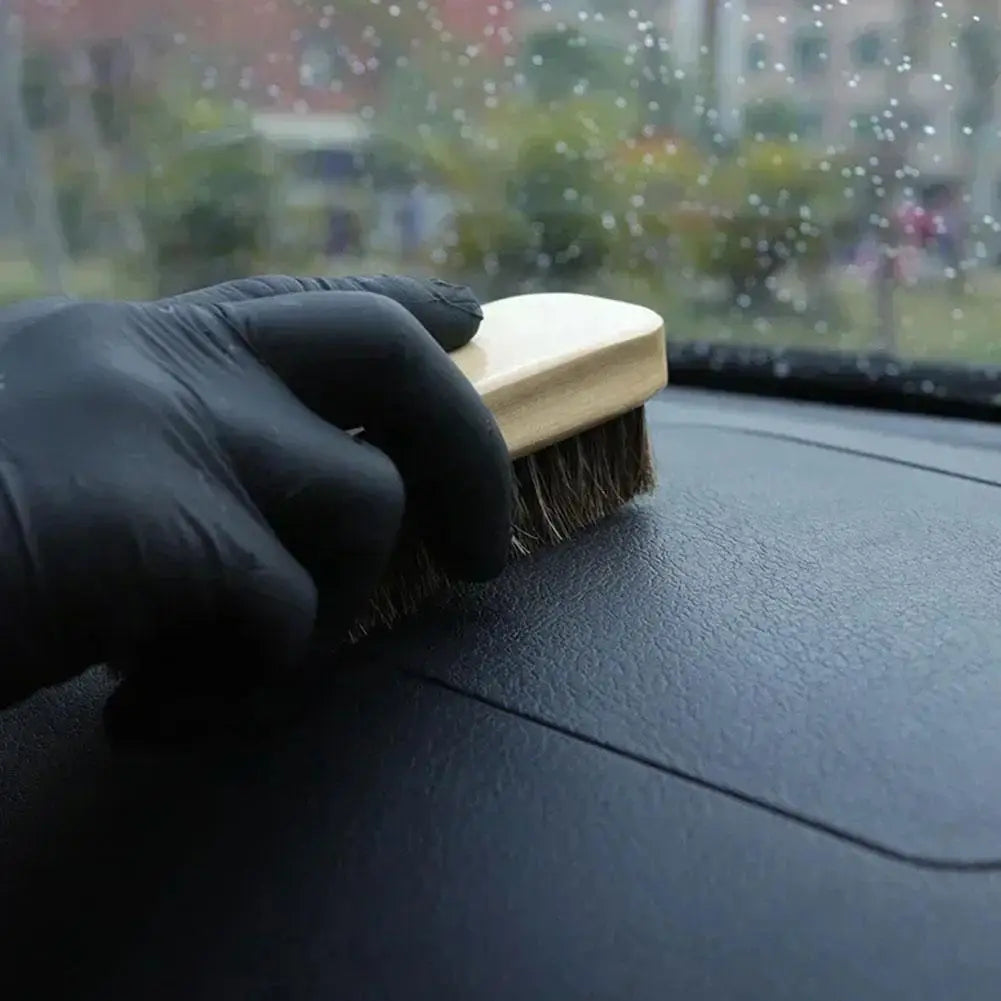 Sanfte Rosshaar-Bürste mit Holzgriff – Perfekte Auto-Innenraum Reinigung