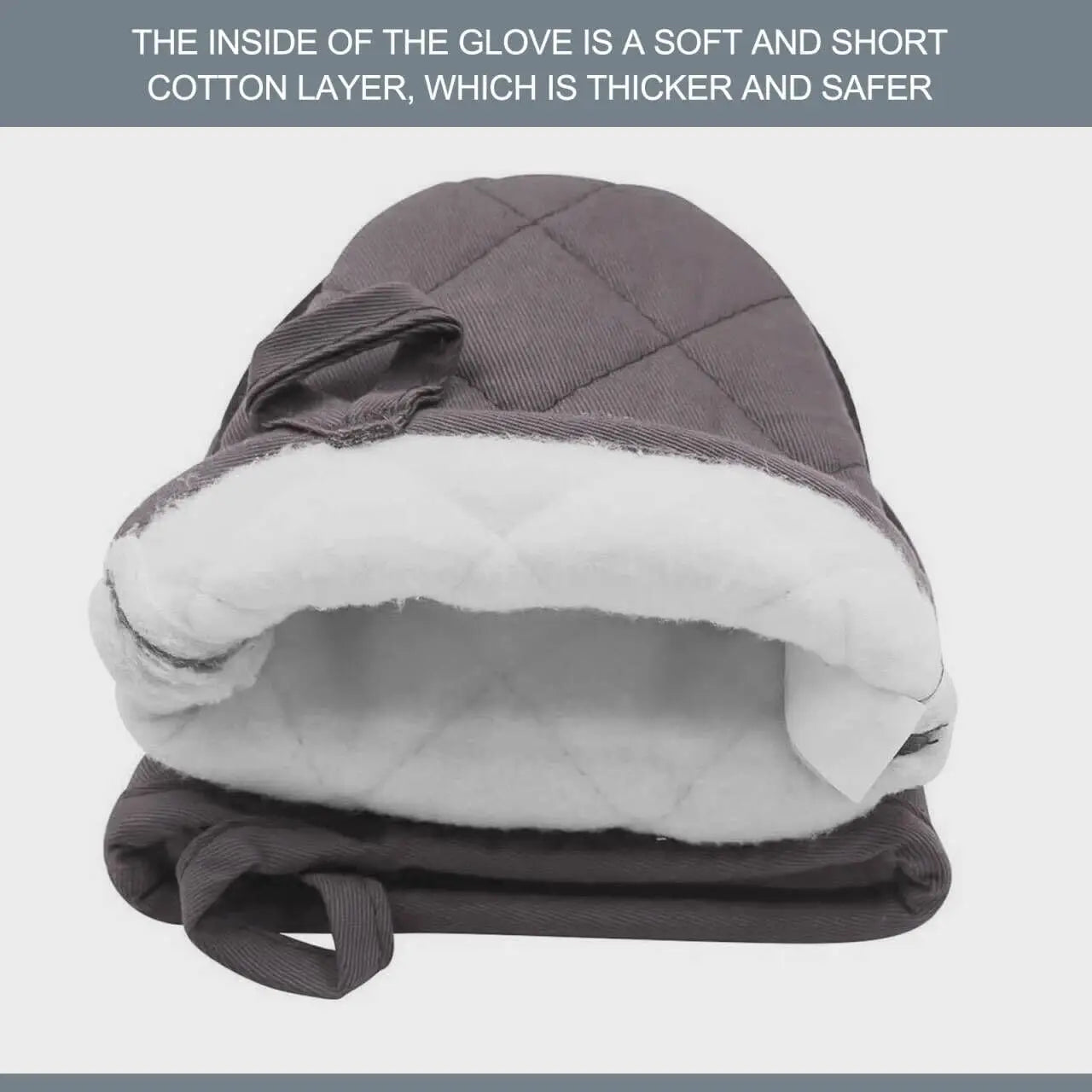 2-teiliges hitzebeständiges Silikon Ofenhandschuhe Set mit weichem Baumwollfutter