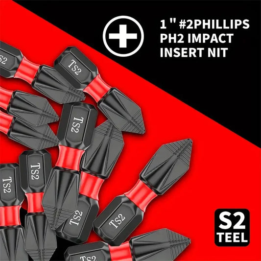 20tlg. Anti-Rutsch Magnet Schraubendreher Bit Set S2 Stahl Kreuzschlitz 25mm