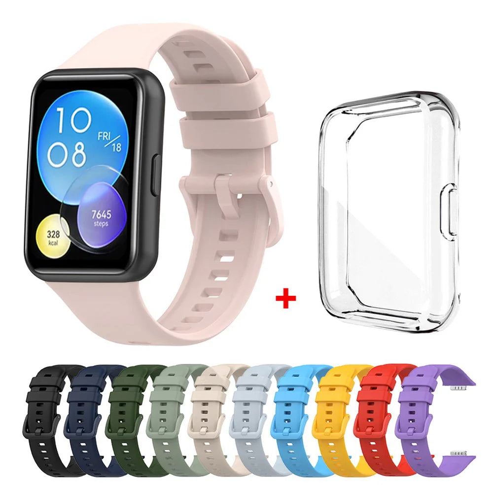 Flexibles Silikonarmband - transparente TPU-Hülle – Ersatz für Huawei Watch Fit 2