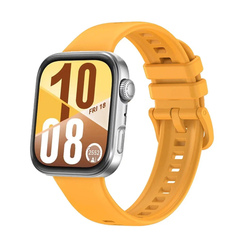 Atmungsaktives Sport-Silikonarmband mit bunter Metallschnalle für Watch Fit 3/4/4 Pro
