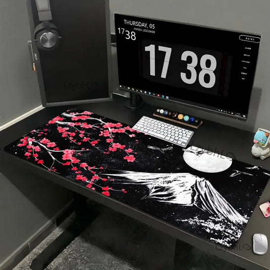 Großes japanisches Sakura Gaming Mauspad für Büro und Spiele