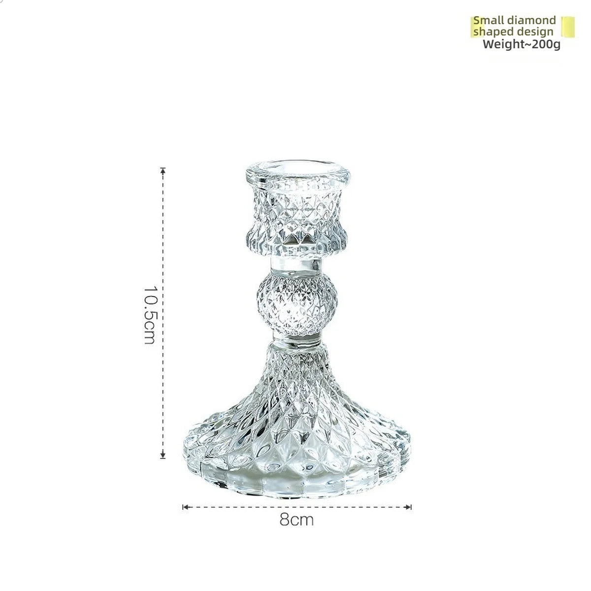 Transparenter Kerzendochthalter aus Glas als stilvoller Tischkerzenständer