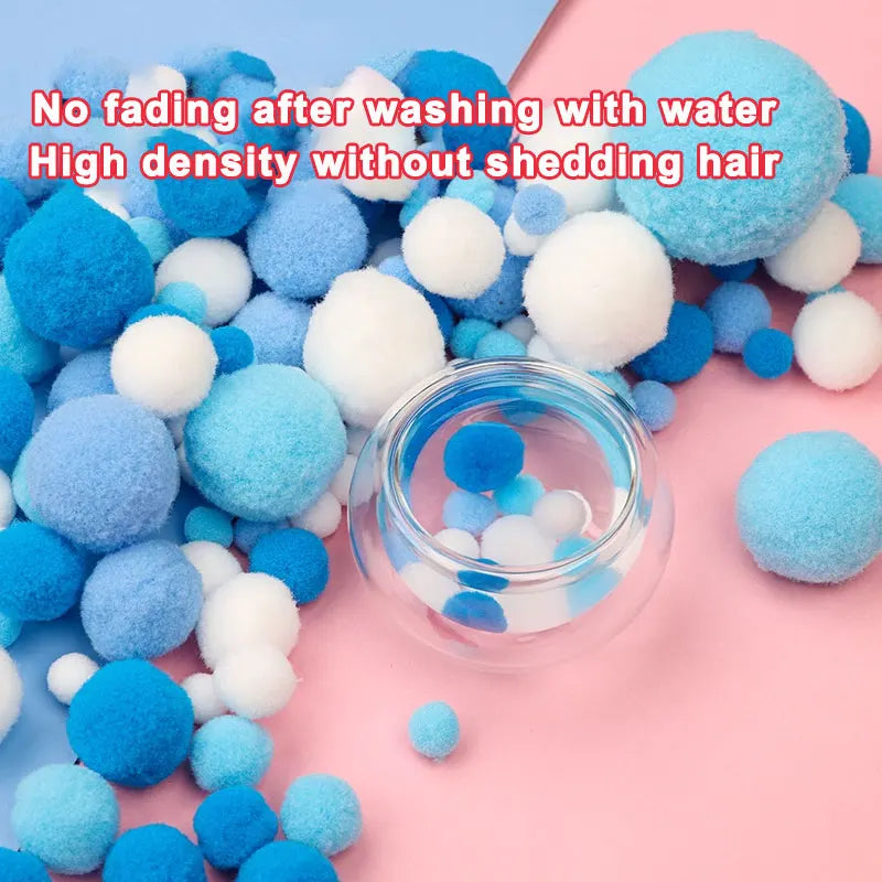 160 bunte Bastel-Pompons 8-30 mm – weicher DIY-Mix für kreative Projekte