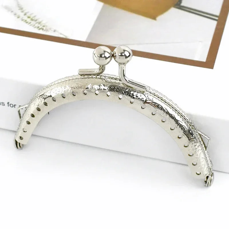 Elegante Metall-Taschengriffe 85 mm mit Kussverschluss, 5 oder 10 Stück
