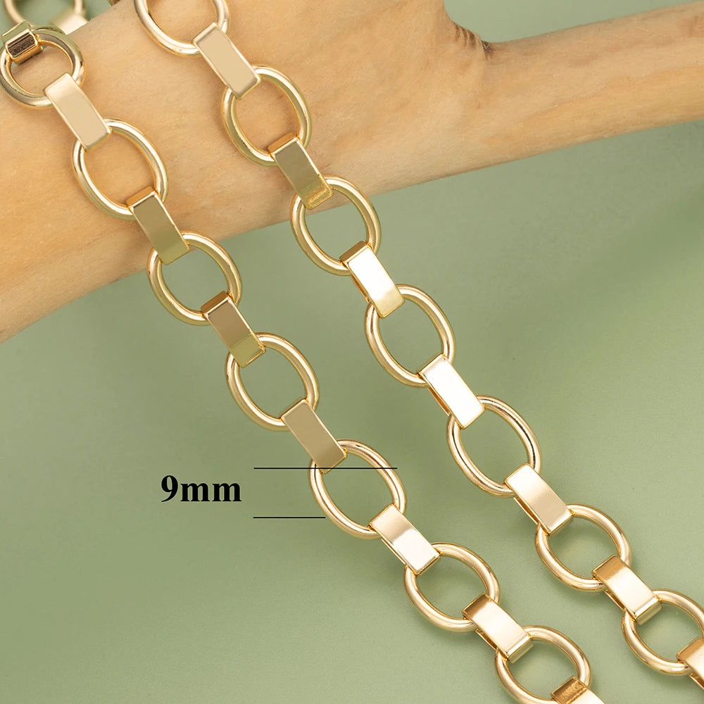 DIY Schmuckzubehör Kette 18 Karat vergoldet & rhodiniert, 1m Länge