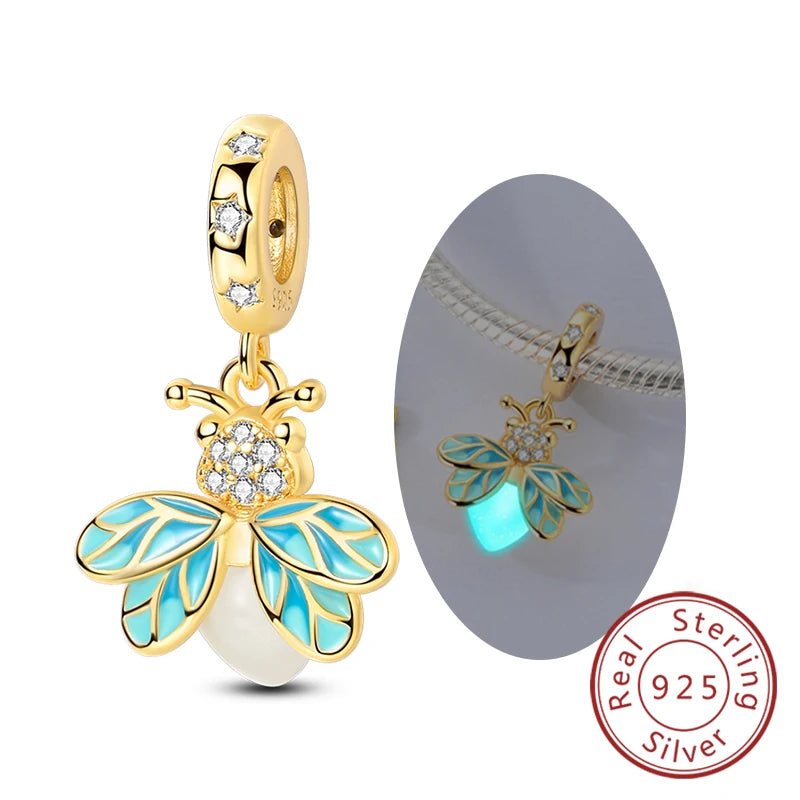 Funkelnder Schmetterlings-Charm aus 925 Sterlingsilber mit Zirkon – Elegant - Leicht