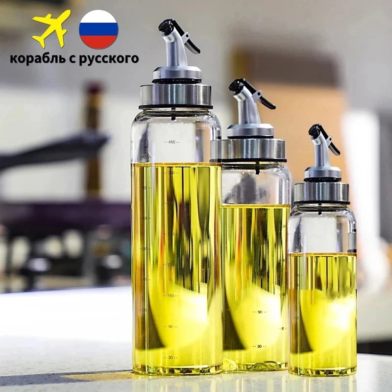 Präziser Dosiergenuss: Umweltfreundliche Glas-Ölflasche 180/300/500ml für Küche