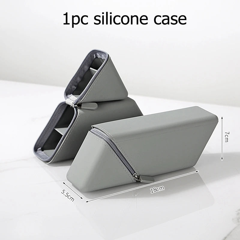 Faltbares Silikon-Federmäppchen mit großem Fassungsvermögen und Organizer