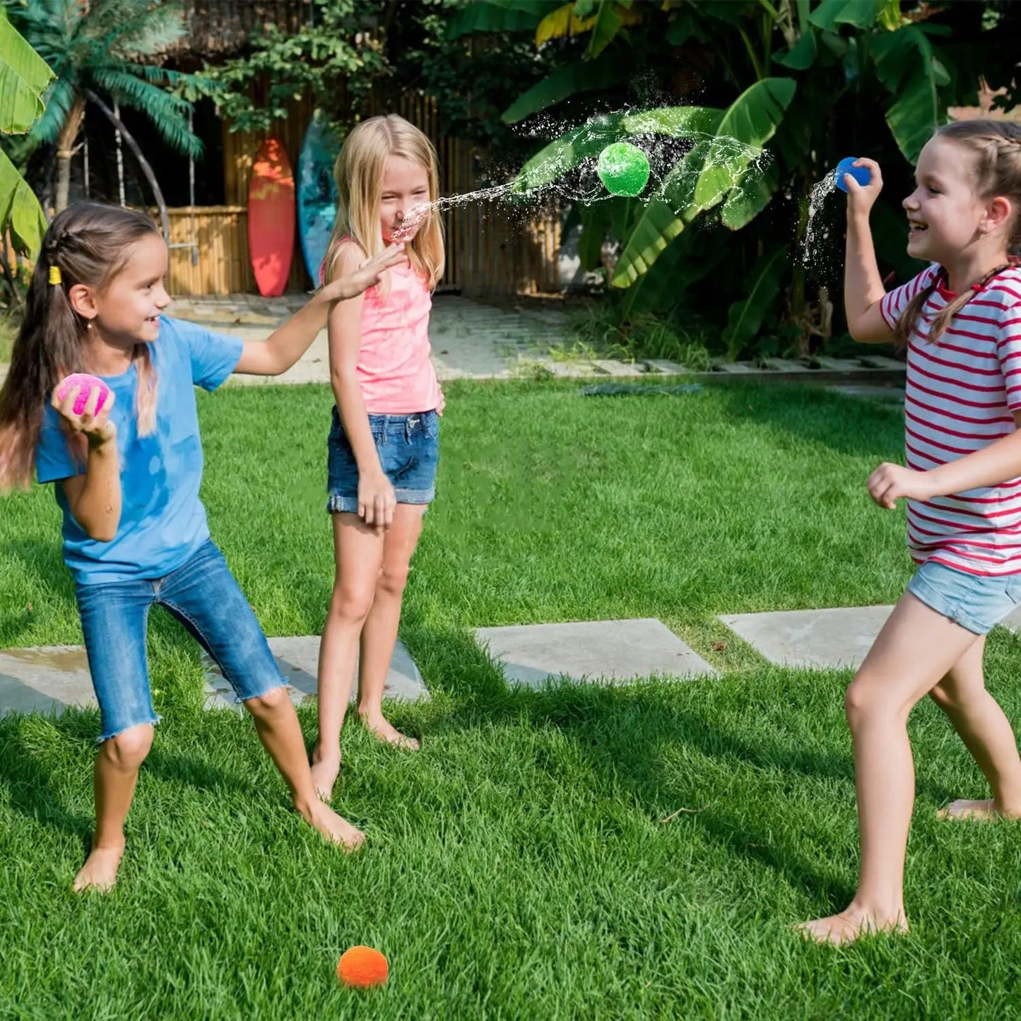Wiederverwendbare Wasser-Soaker-Bälle – Bunter Wasserspaß für Kinder - Familie