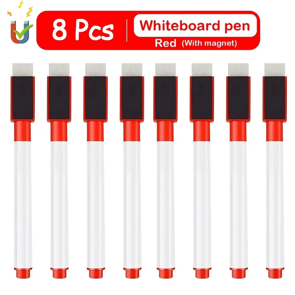 Magnetische Whiteboard-Stifte 4/8er Set – Löschbar, farbig - platzsparend