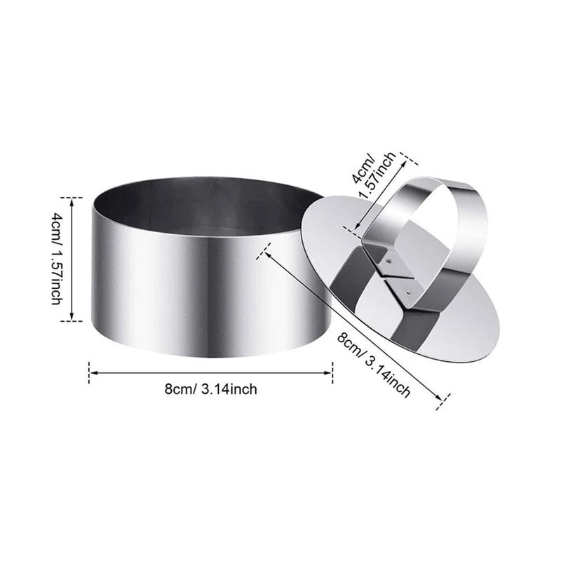 Runder Edelstahl Backring mit Drücker – Kuchen - Mousse Form
