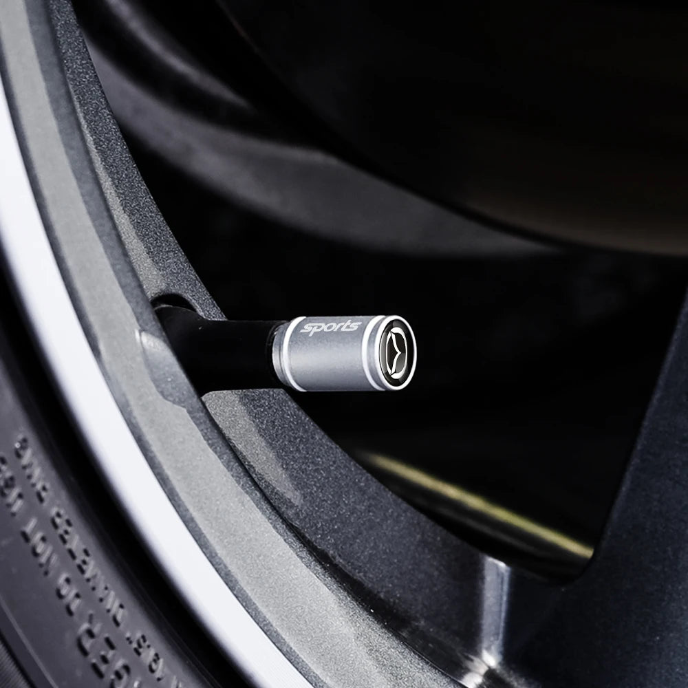 4x Metall Reifenventil Kappen Staubschutz Auto Zubehör Dichtung Set Schwarz Silber