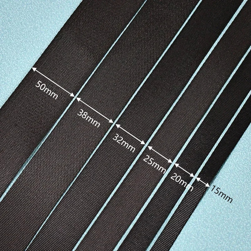 Schwarzes Nylon Gurtband 10-100mm für Taschen Gürtel Haustier Zubehör